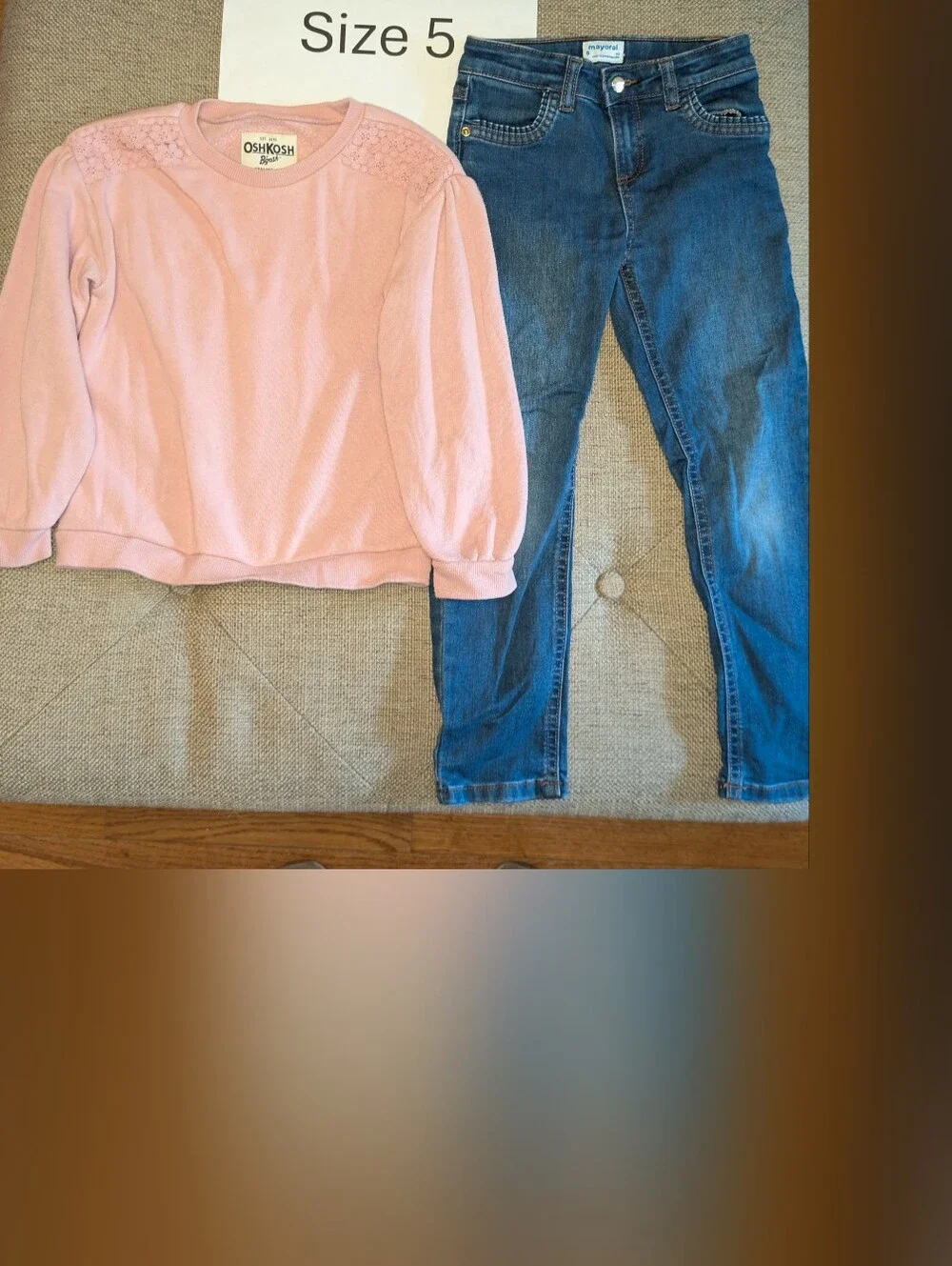 Osh Kosh Sweatshirt And Mayoral Jeans 5T